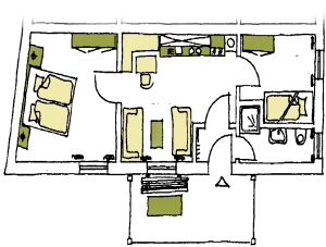 Grundriss Ferienhaus Igelsbachsee